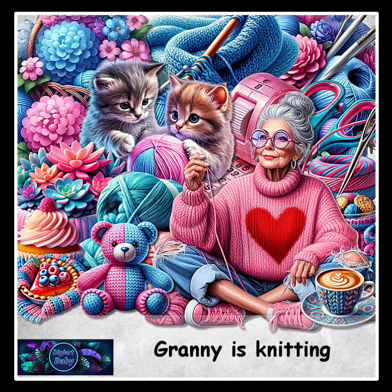 Granny is knitting Granny is knitting